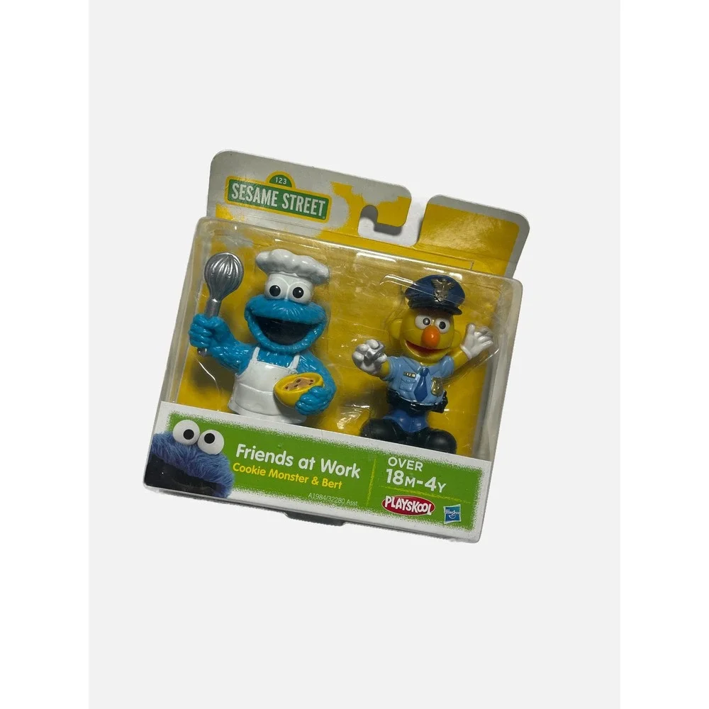 Playskool Sesame Street Friends at Work Kids 18M-4Y Blue Cookie Monster Bert Toy